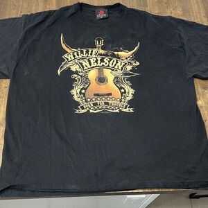 Vintage Willie Nelson "Born For Trouble" Sz 2XL Black Shirt KEB401